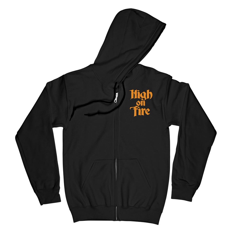 High On Fire βSkull Knifeβ Black Zip Up Sweatshirt