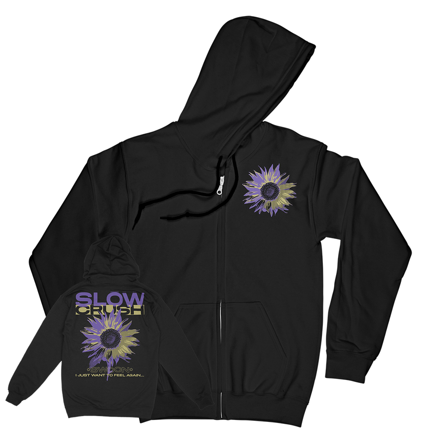 Slow Crush "Swoon" Black Zip Up Sweatshirt