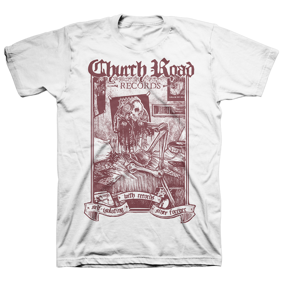 Church Road "Logo Burgundy" White T-Shirt