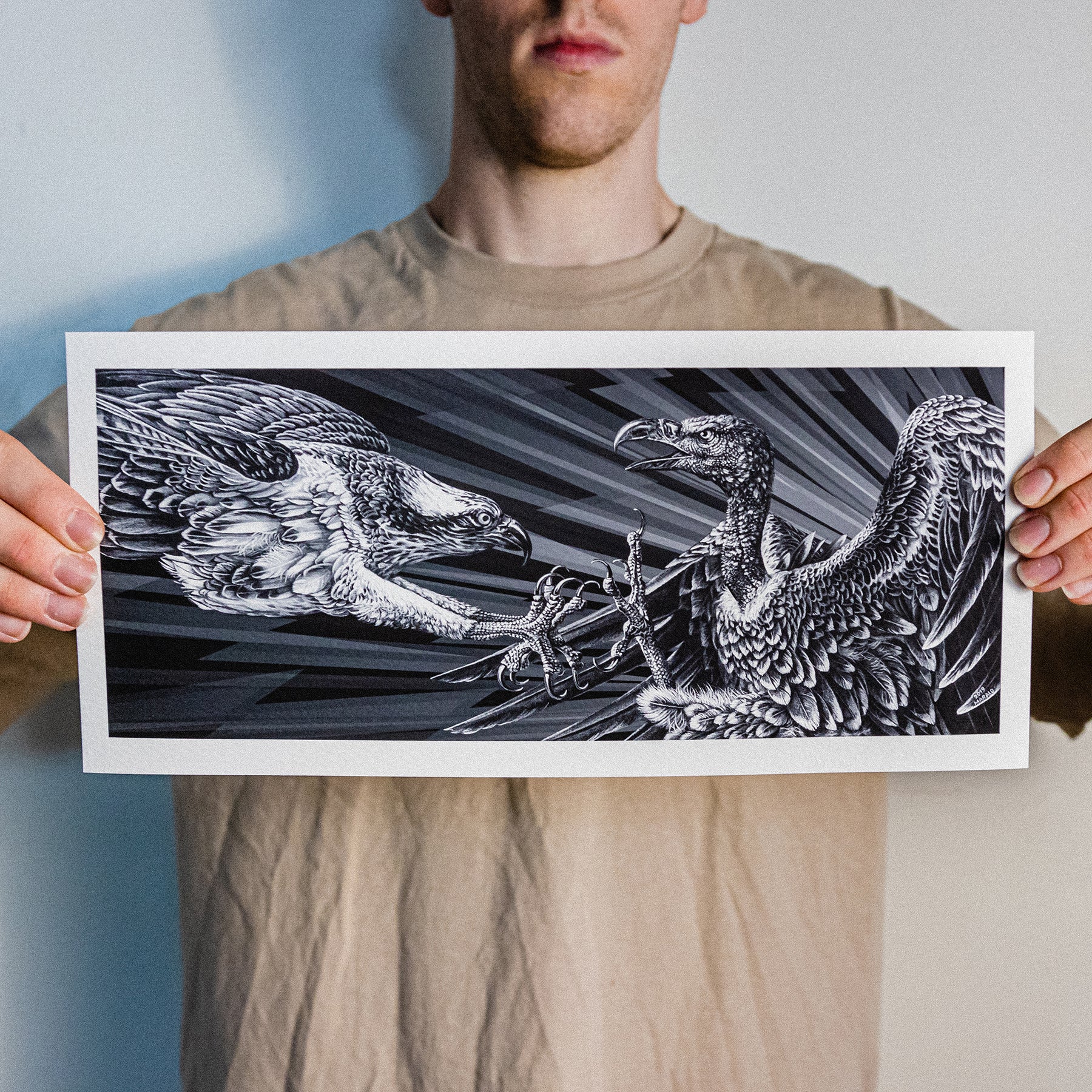 Marald Van Haasteren "Eagles Become Vultures" Dark Variant Giclee Print