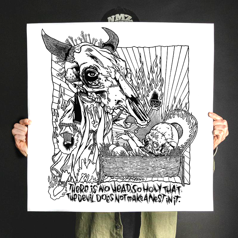 Florian Bertmer x Converge "No Head So Holy" Giclee Print