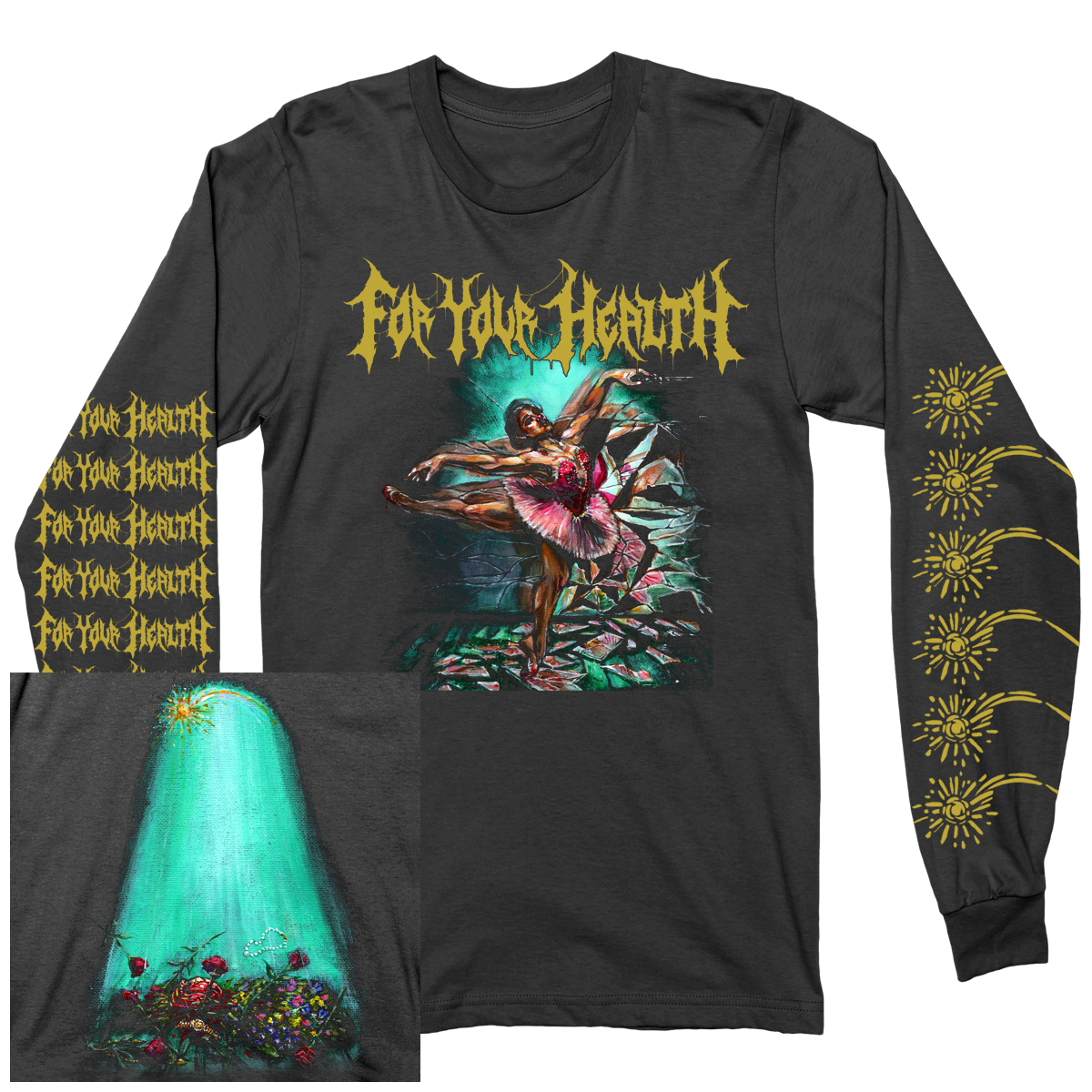 For Your Health "In Spite Of" Black Longsleeve