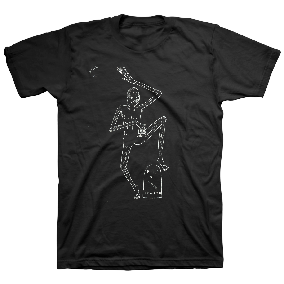 For Your Health "Moon" Black T-Shirt