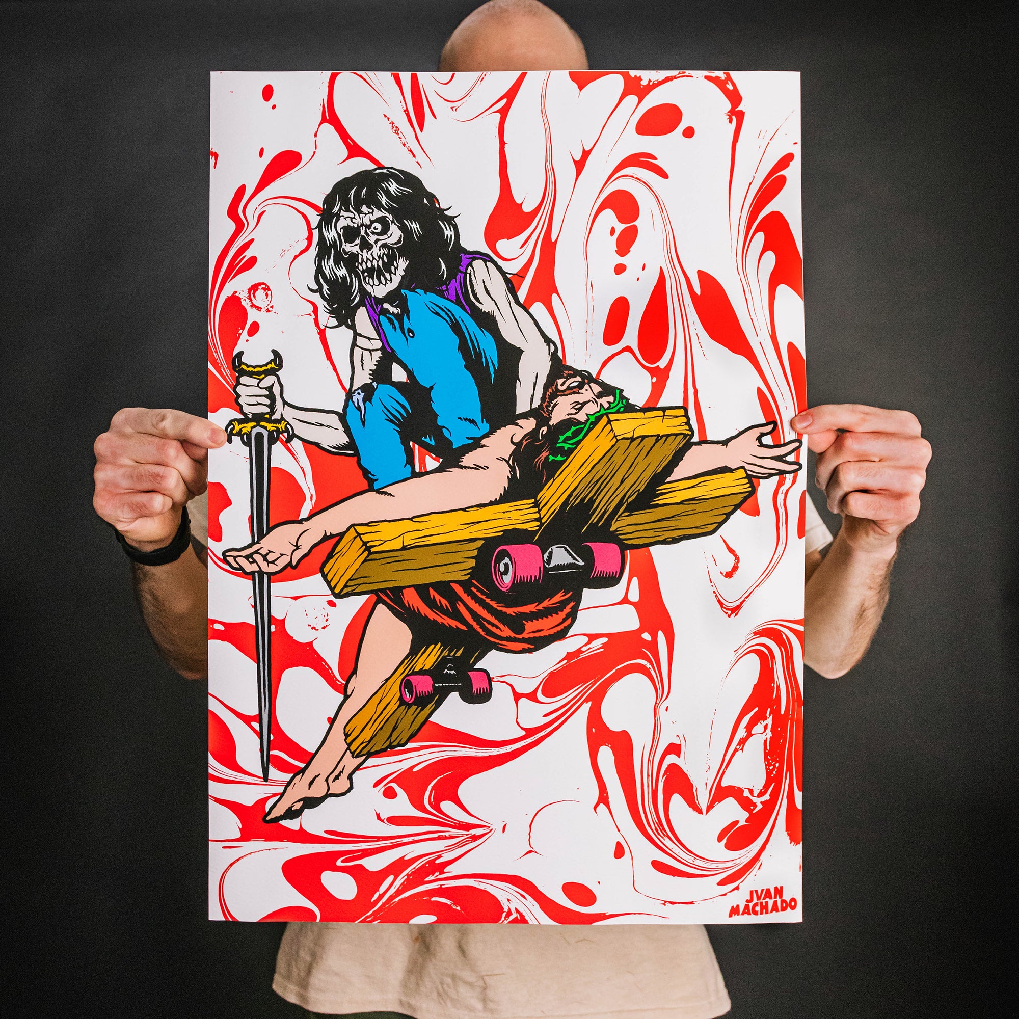 Juan Machado "God Hates Us All: Blood Edition" Giclee Print