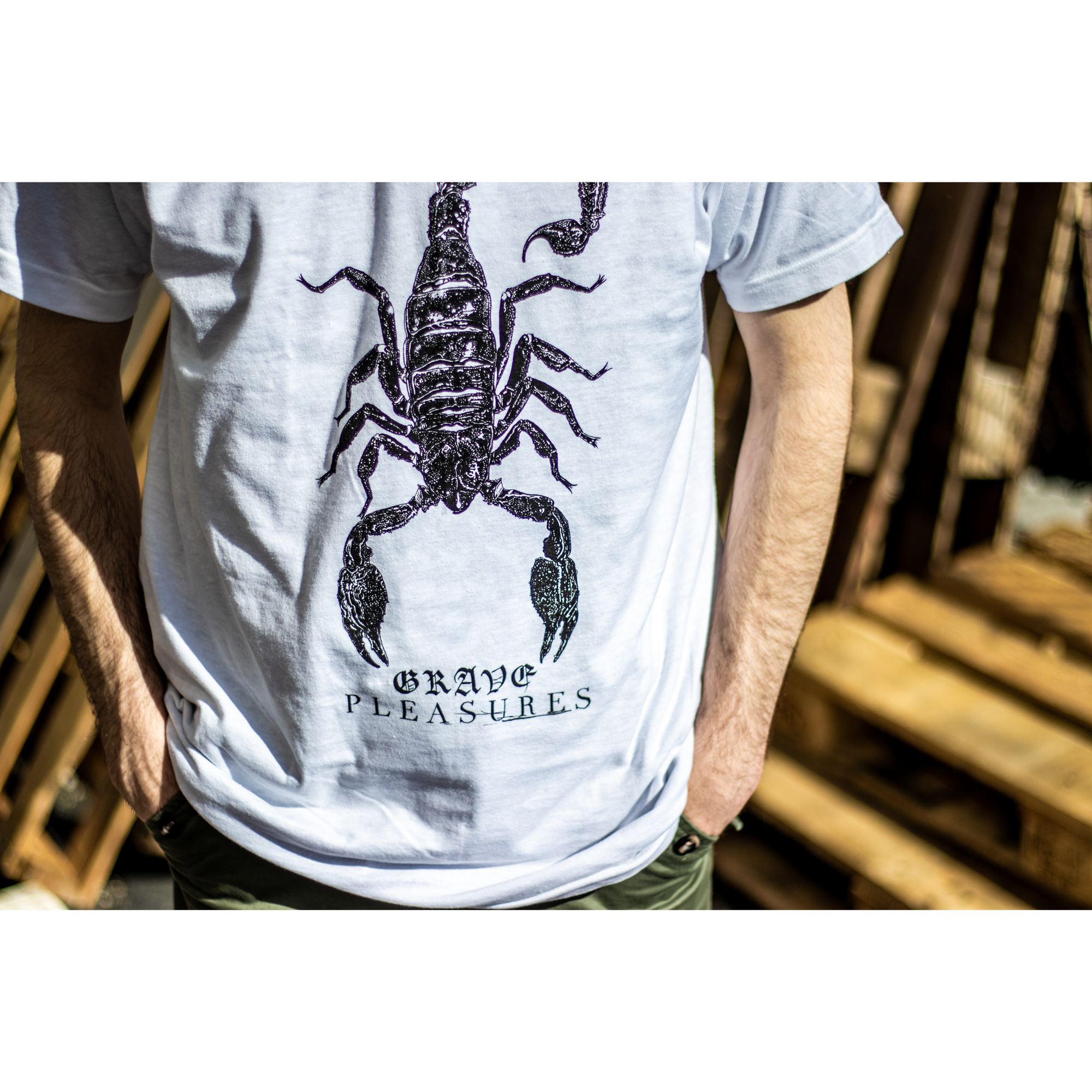 Grave Pleasures "Scorpion" White T-Shirt