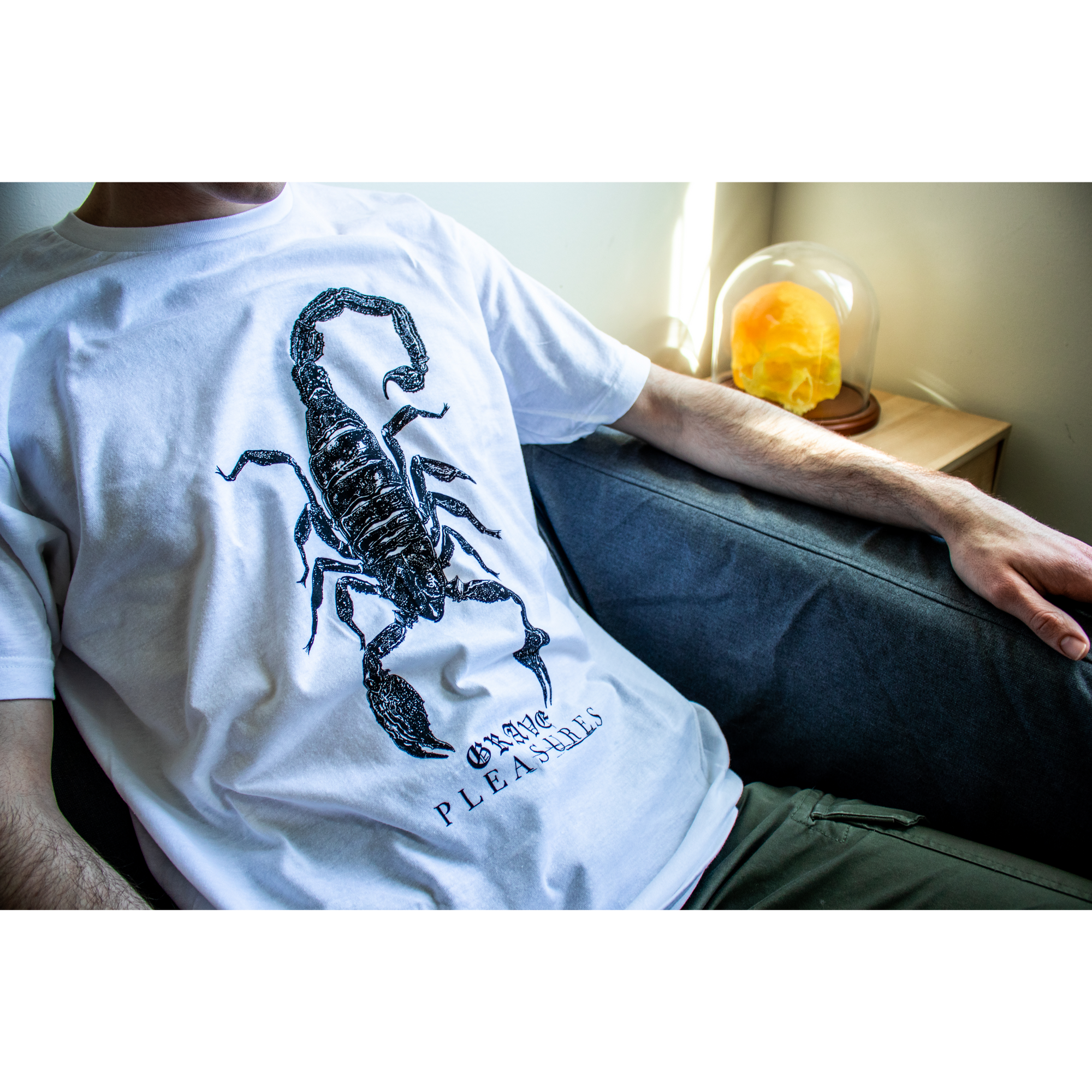 Grave Pleasures "Scorpion" White T-Shirt