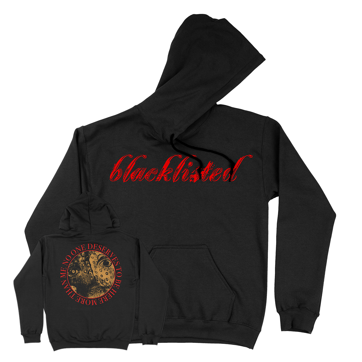 Blacklisted βNo One: Logoβ Black Hooded Sweatshirt