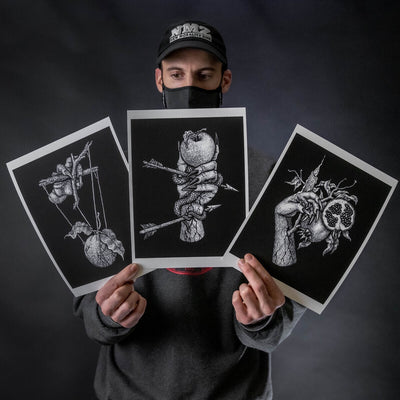 Dylan Garrett Smith "The Pain" Mini Print Set of 3