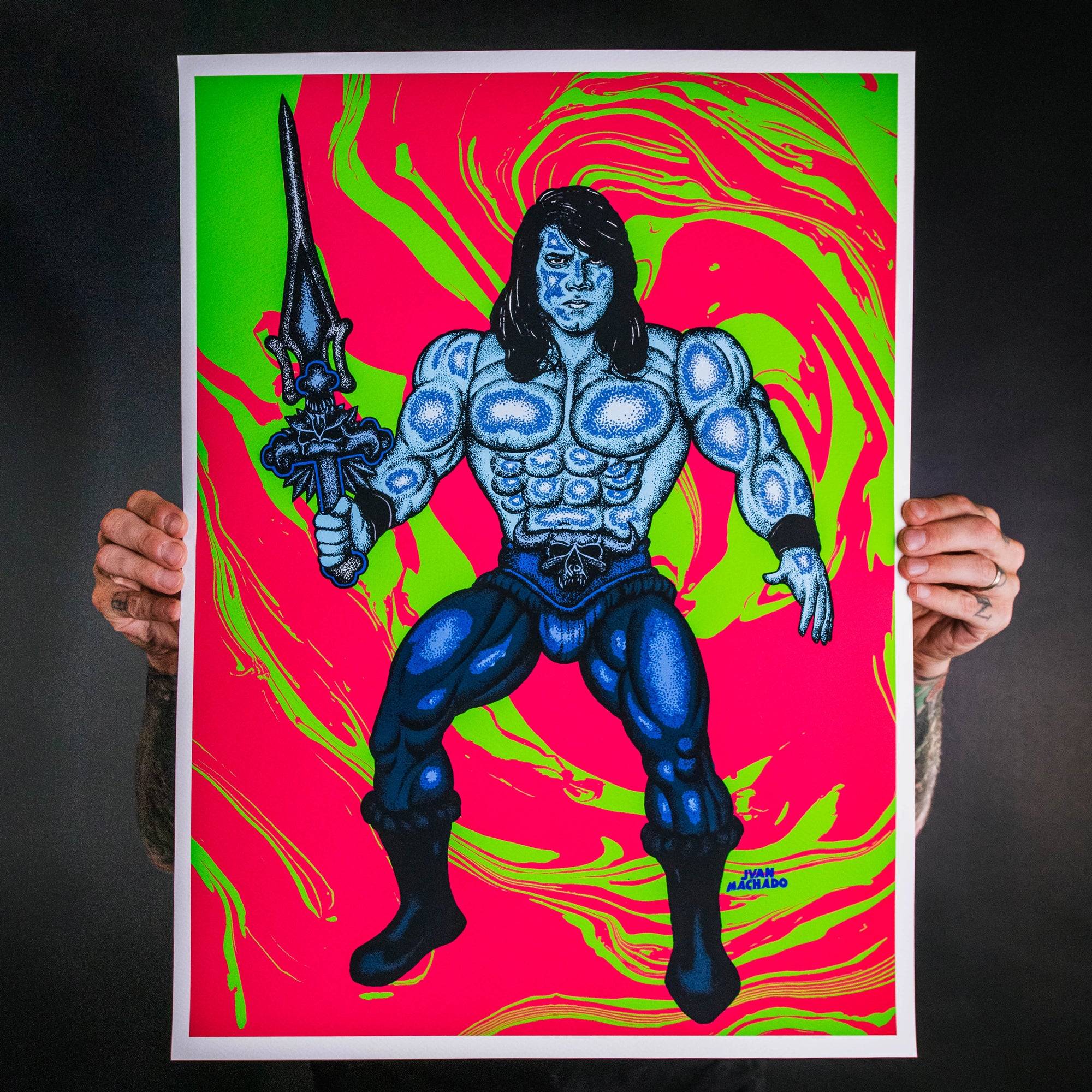 Juan Machado "Evil Elvis: Groovy Edition" Giclee Print