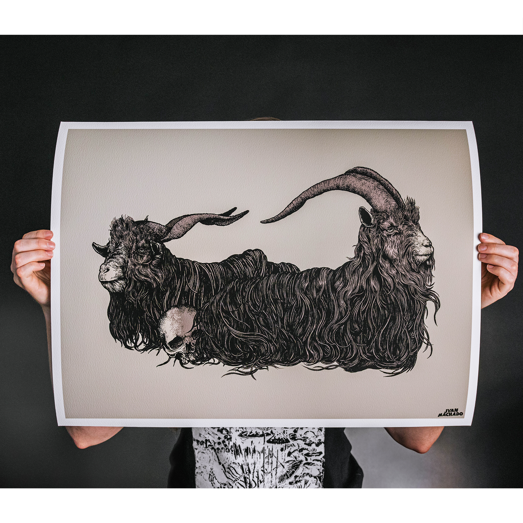 Juan Machado "Two Goats" Giclee Print