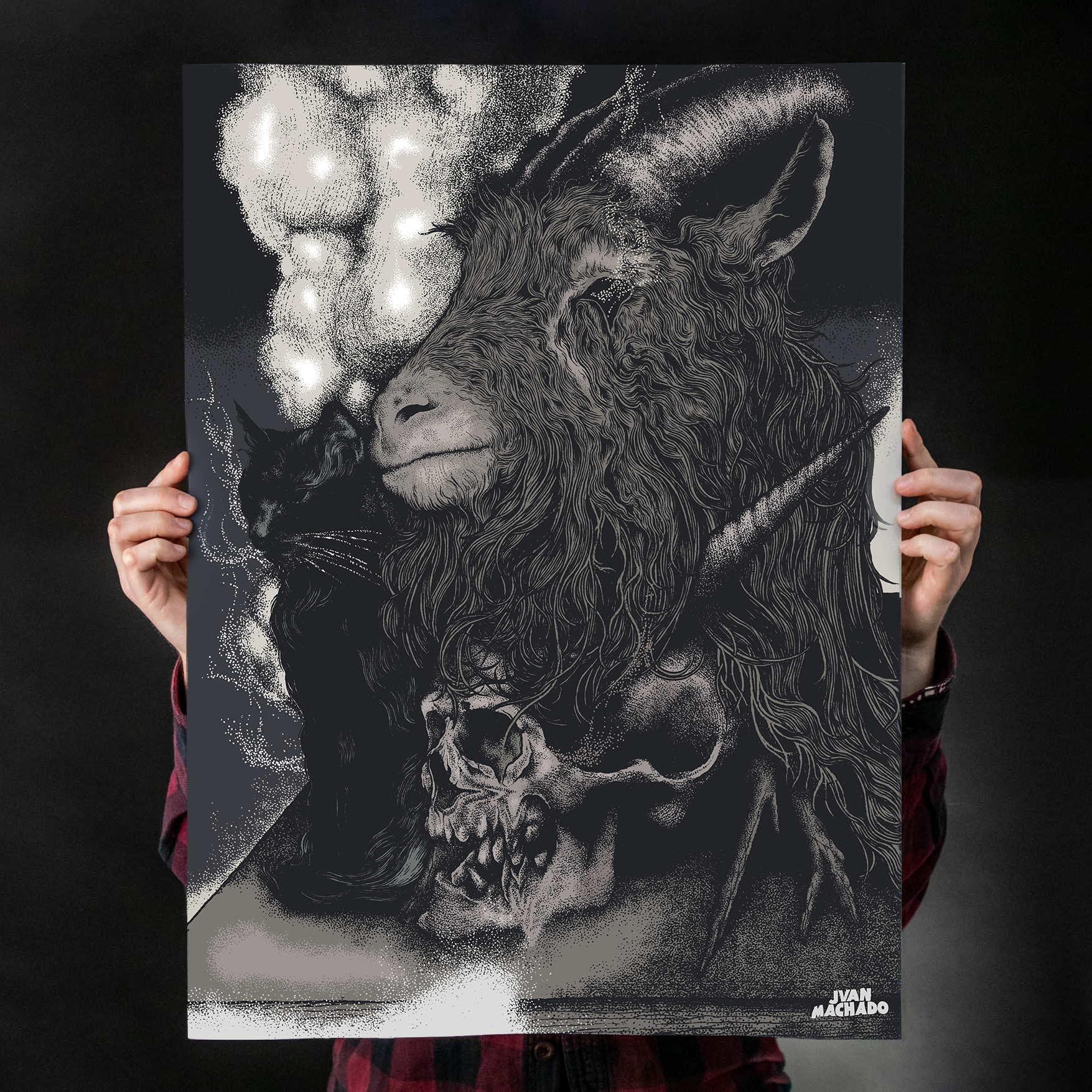 Juan Machado "Funeral: Grey" Giclee Print