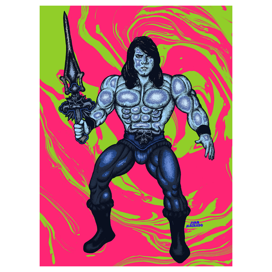 Juan Machado "Evil Elvis: Groovy Edition" Giclee Print