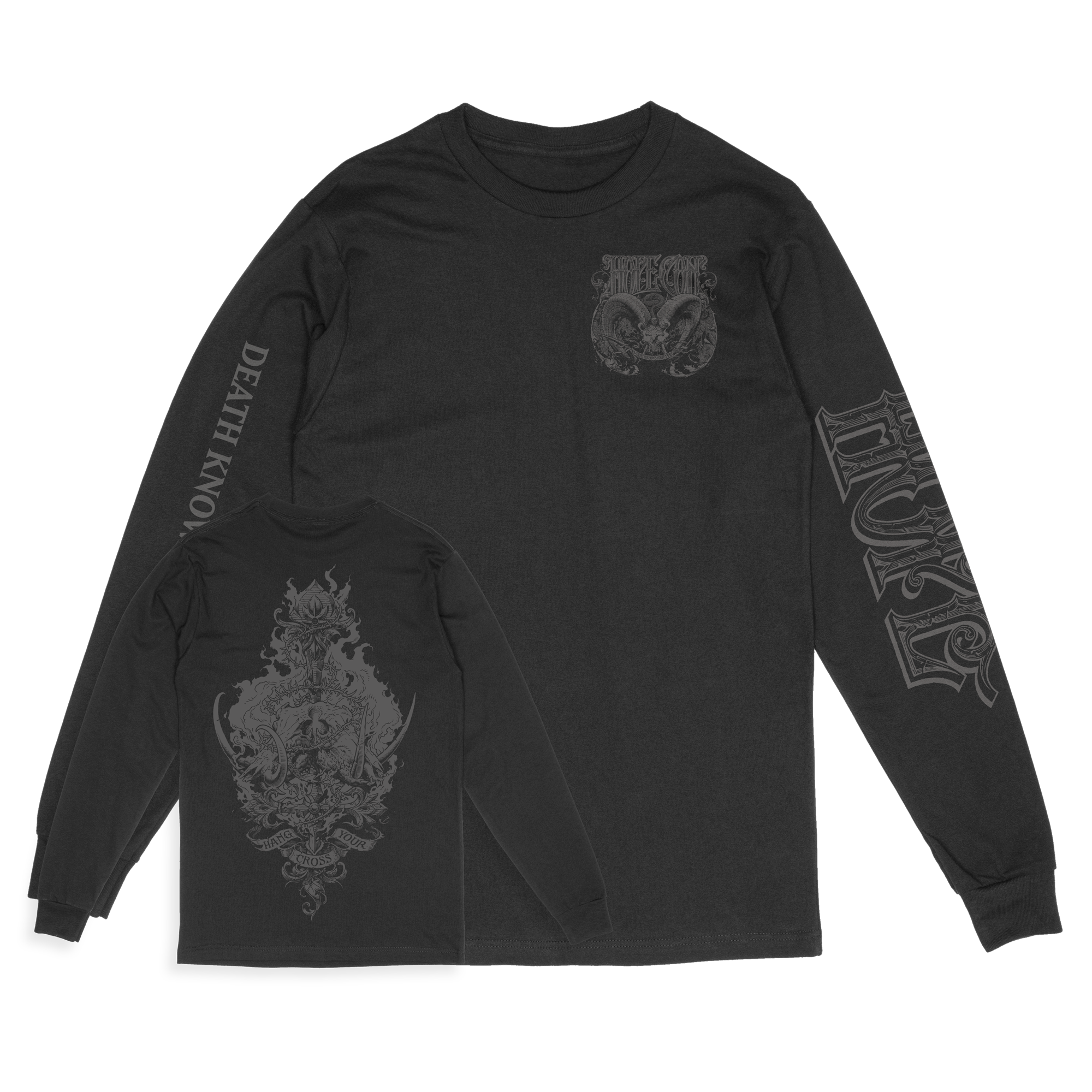 The Hope Conspiracy "Death Knows Your Name: Grey" Black Longsleeve