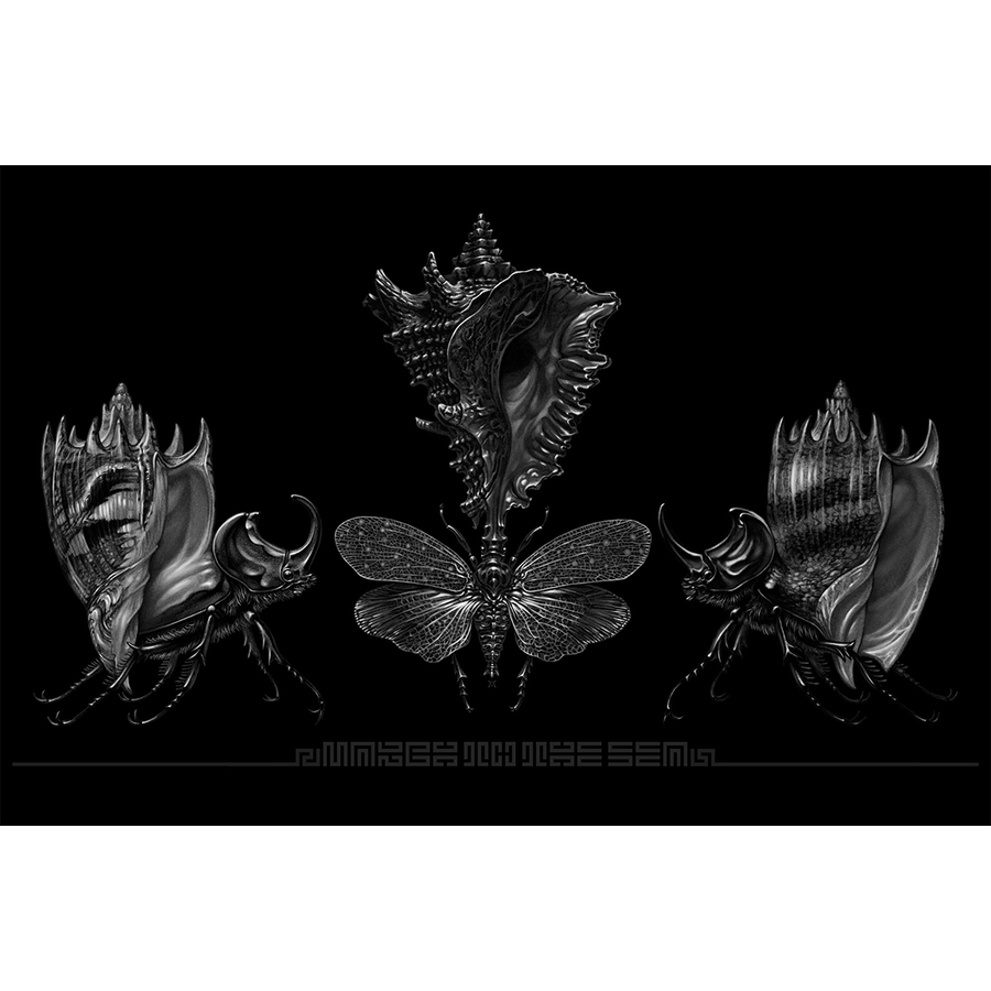 Marald Van Haasteren "March To The Sea: Black (w/ Text)" Giclee Print