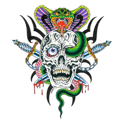 Marc Nava "Cobra and Skull" Giclee Print
