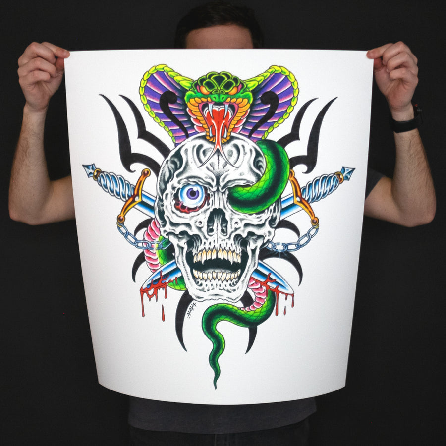Marc Nava "Cobra and Skull" Giclee Print