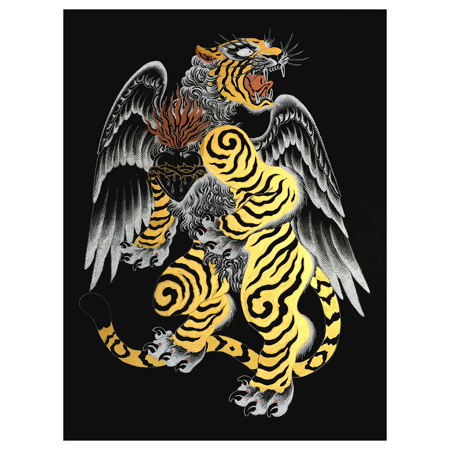 Marc Nava "Sacred Gold Tiger" Giclee Print