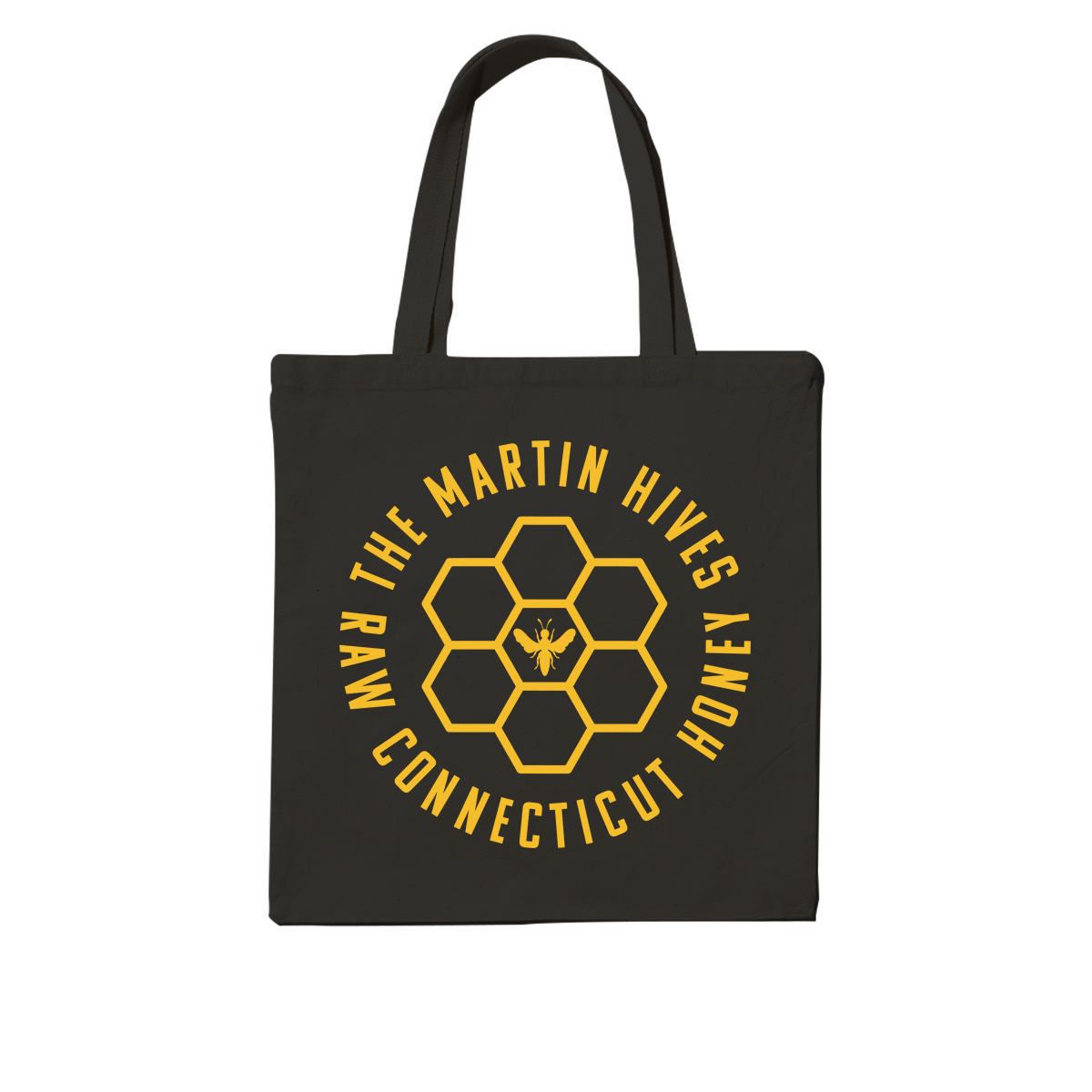 The Martin Hives Co. "Raw Connecticut Honey" Black Tote Bag