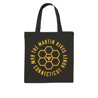 The Martin Hives Co. "Raw Connecticut Honey" Black Tote Bag