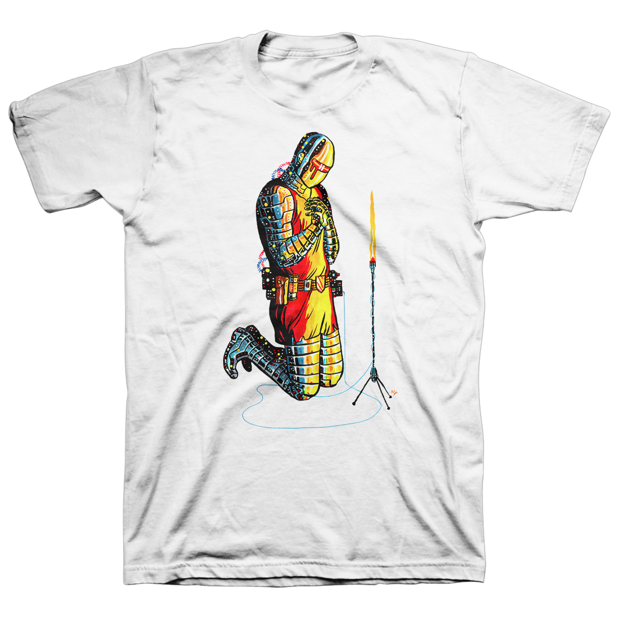 Nick Pyle "Worshipper V" White T-Shirt