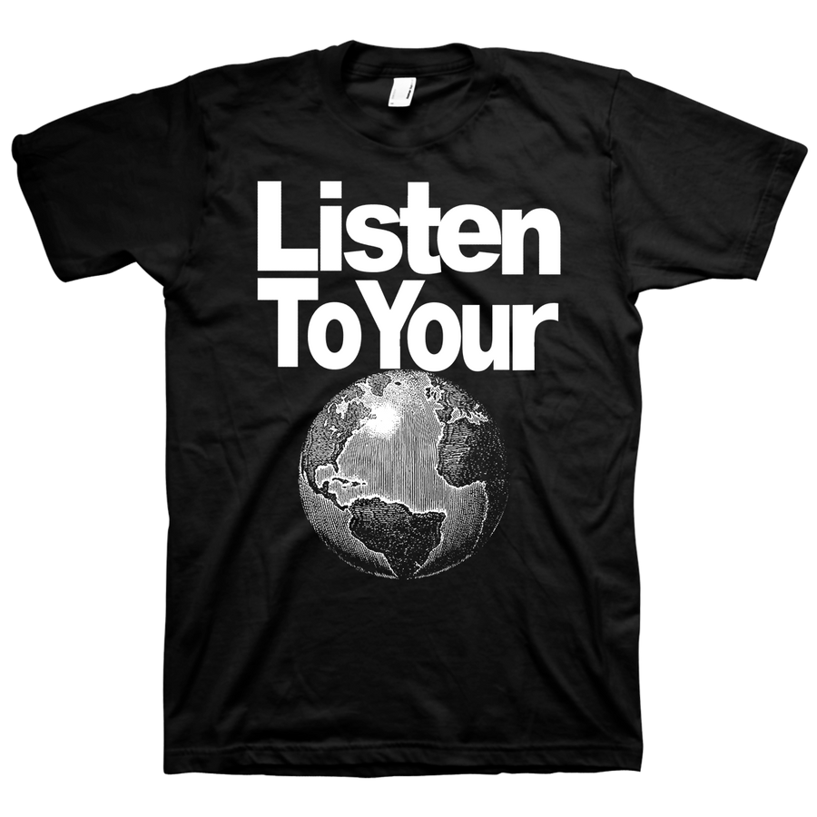 Sabertooth Zombie "Listen To Your World" Black T-Shirt