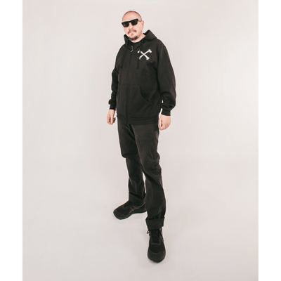 Dylan Garrett Smith "Mace" Black Zip-Up Sweatshirt