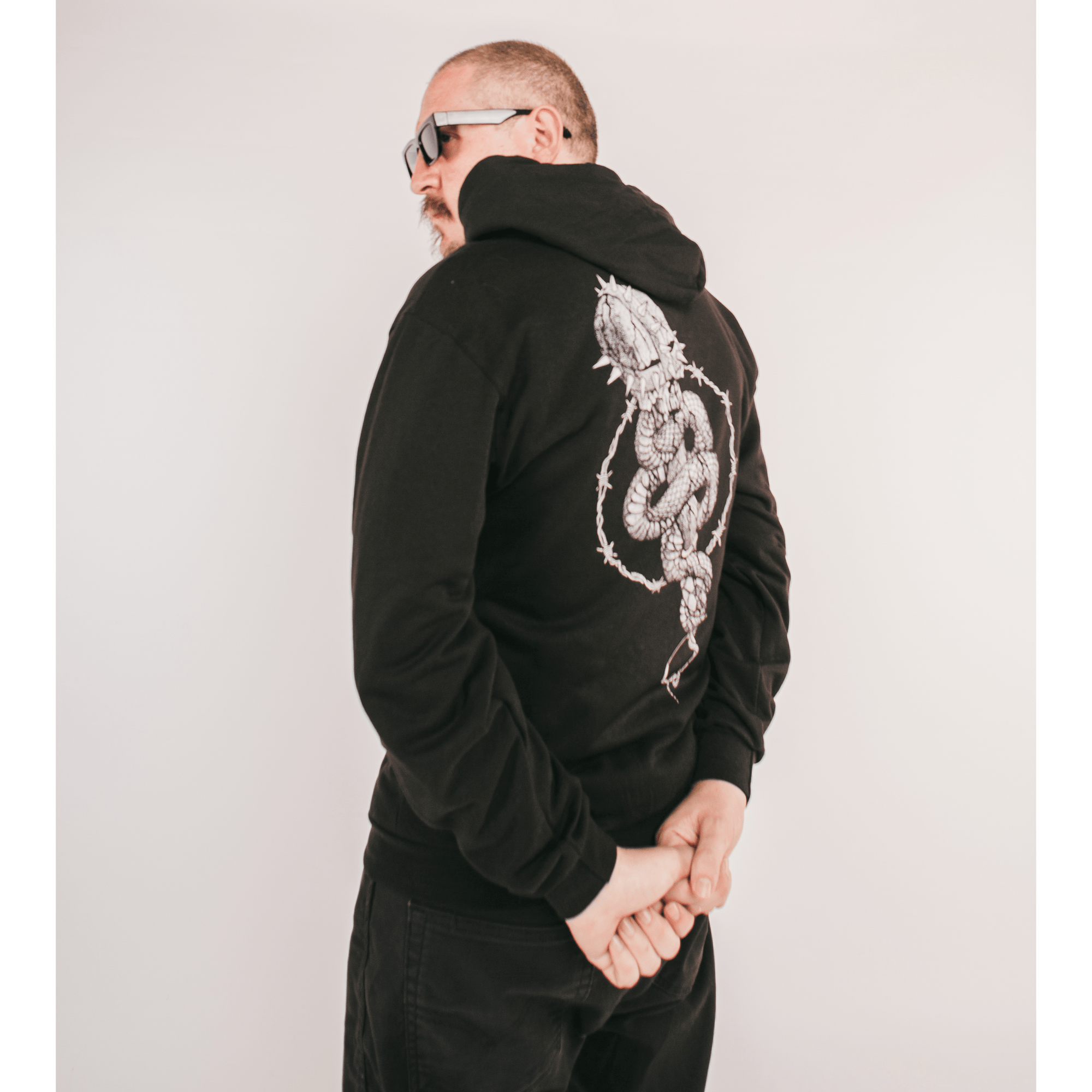 Dylan Garrett Smith "Mace" Black Zip-Up Sweatshirt
