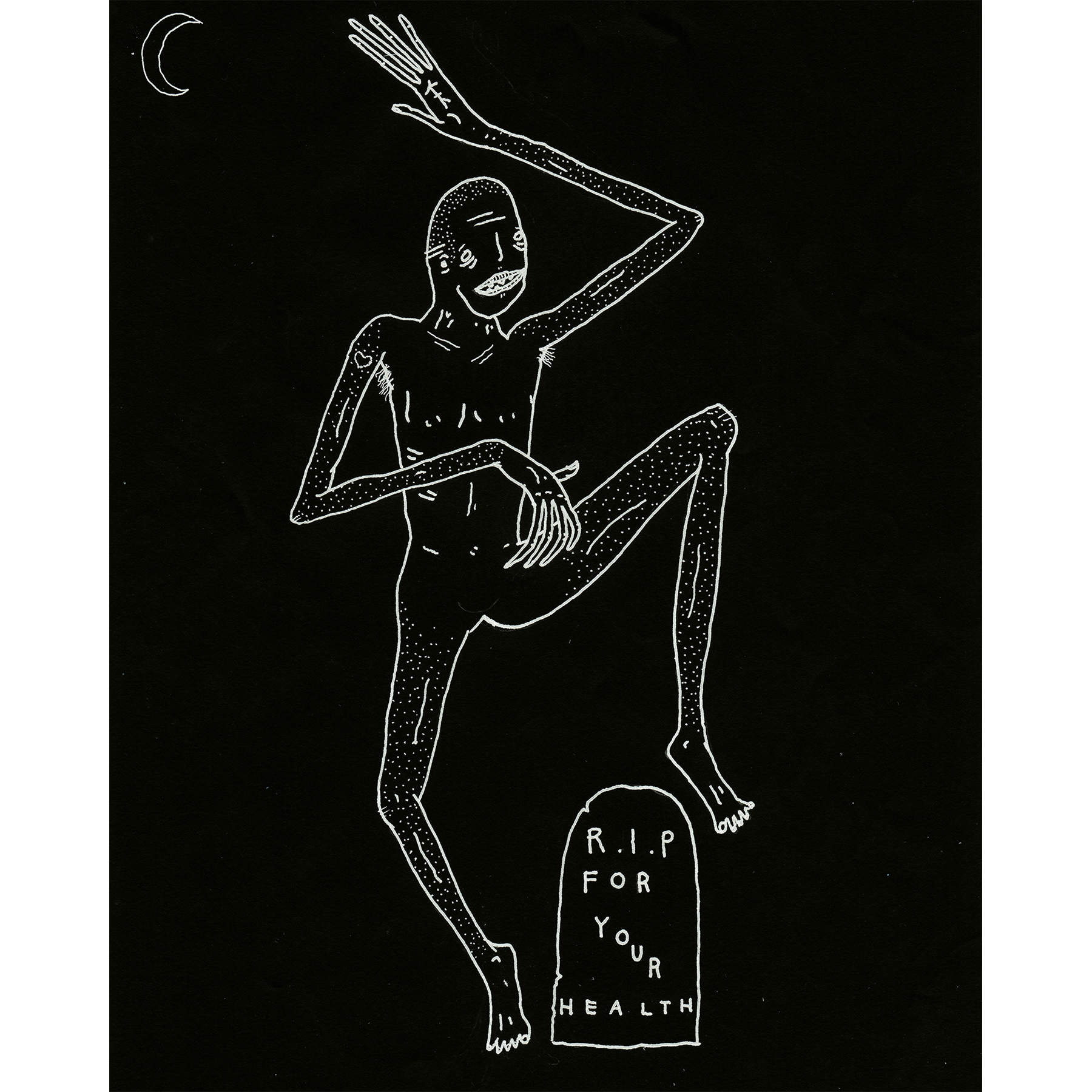 For Your Health "Moon" Black T-Shirt