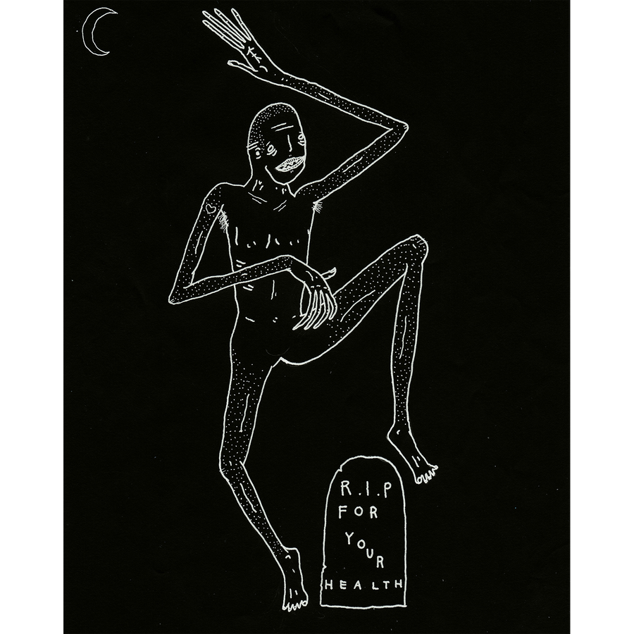 For Your Health "Moon" Black T-Shirt