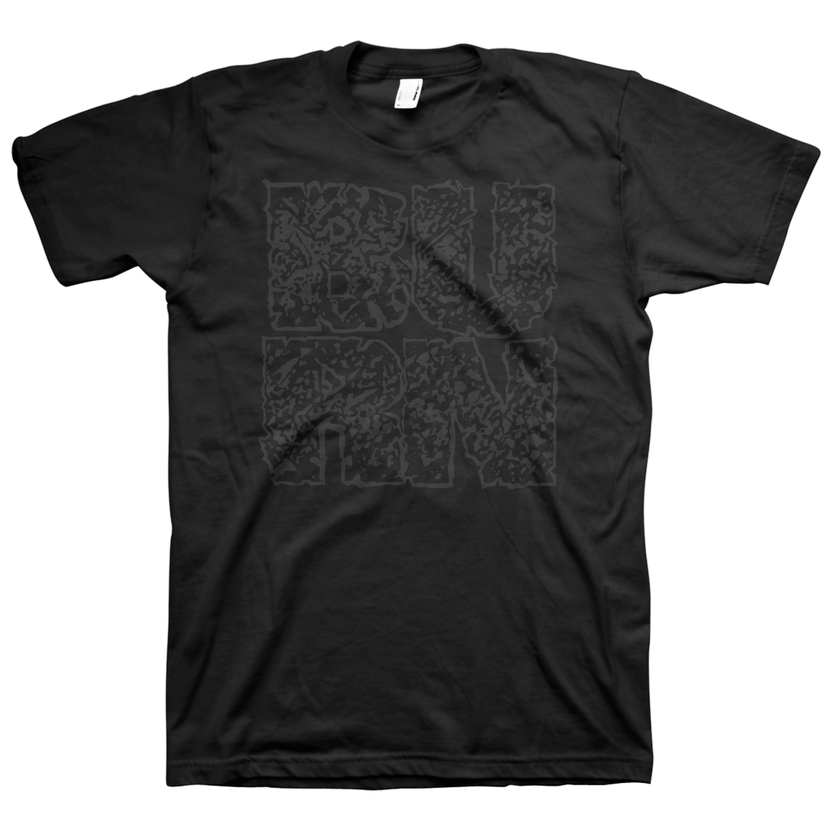 Burn "Square Logo" Black On Black T-Shirt