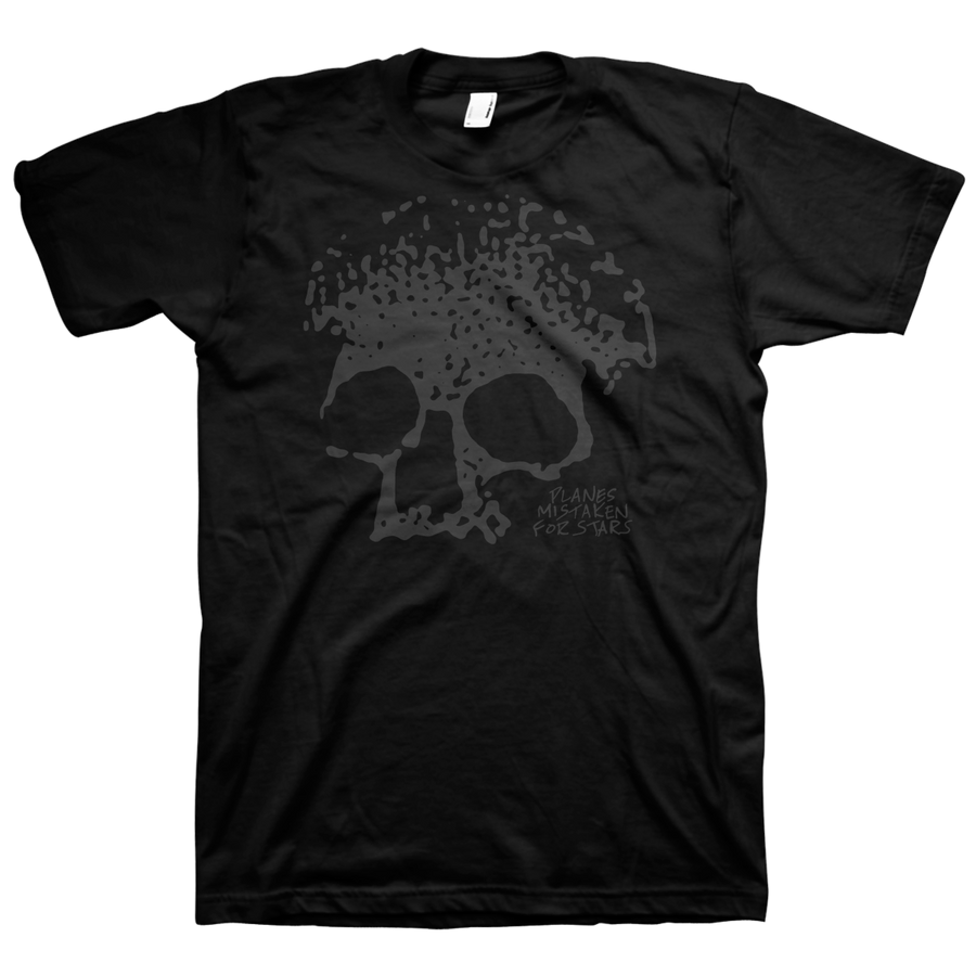 Planes Mistaken For Stars "Skull" Black on Black T-Shirt