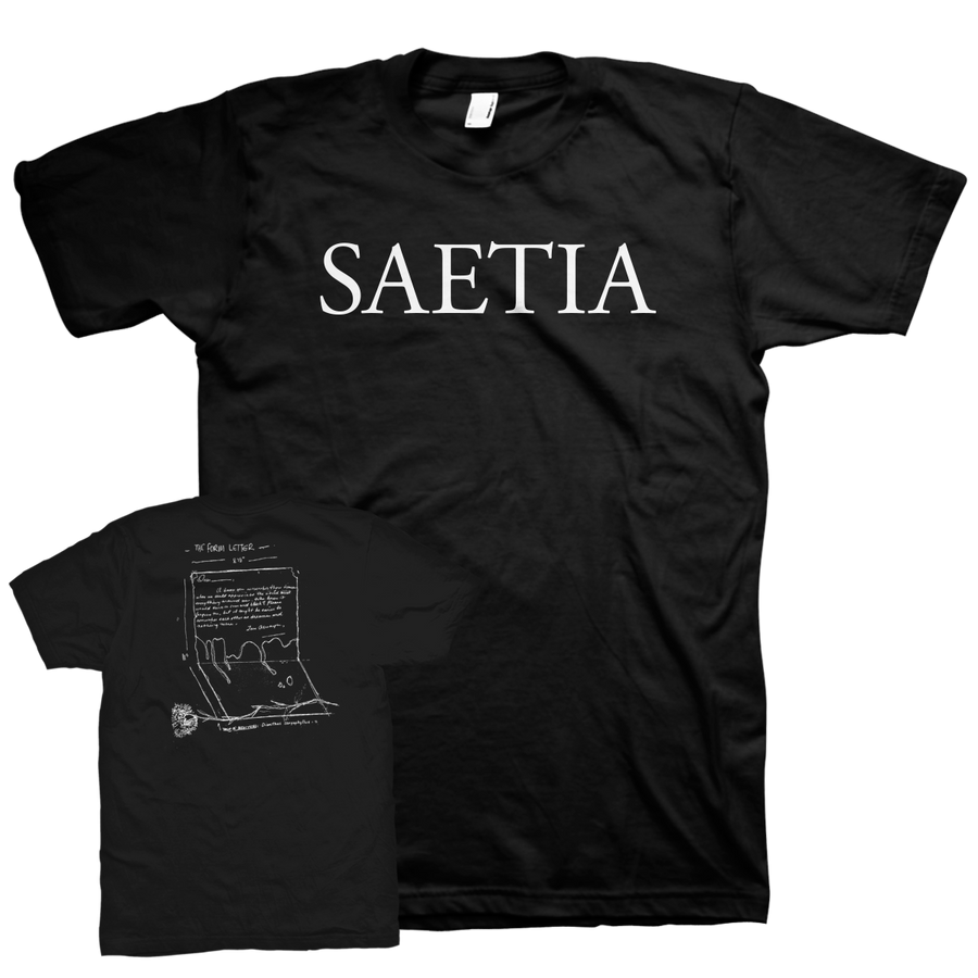 Saetia "Form Letter" Black T-Shirt