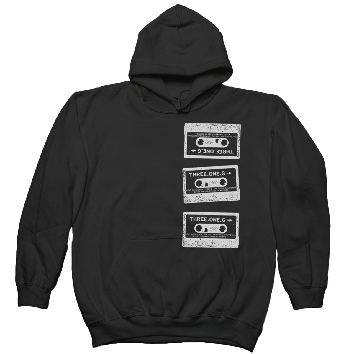 Three One G "Cassette Logo" Black Hooded Sweatshirt