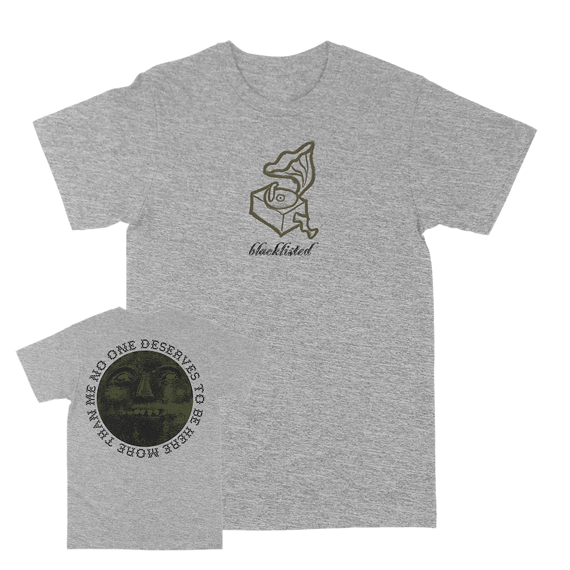 Blacklisted βNo One: Phonographβ Heather Grey T-Shirt