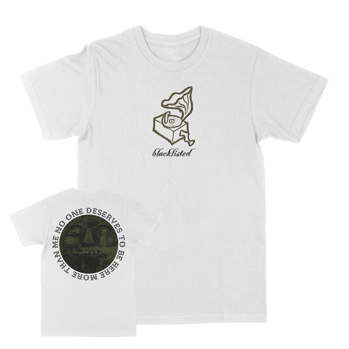 Blacklisted βNo One: Phonographβ White T-Shirt