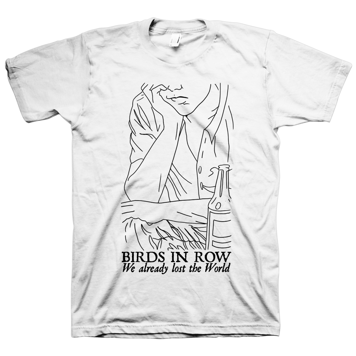 Birds In Row "Drawing" White T-Shirt
