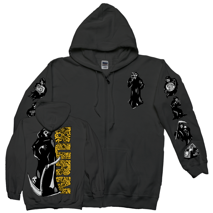 Burn "Reaper Pocket" Black Zip-Up Sweatshirt