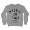 Modern Life Is War "Marshalltown Iowa" Oxford Grey Reverse Weave Crewneck