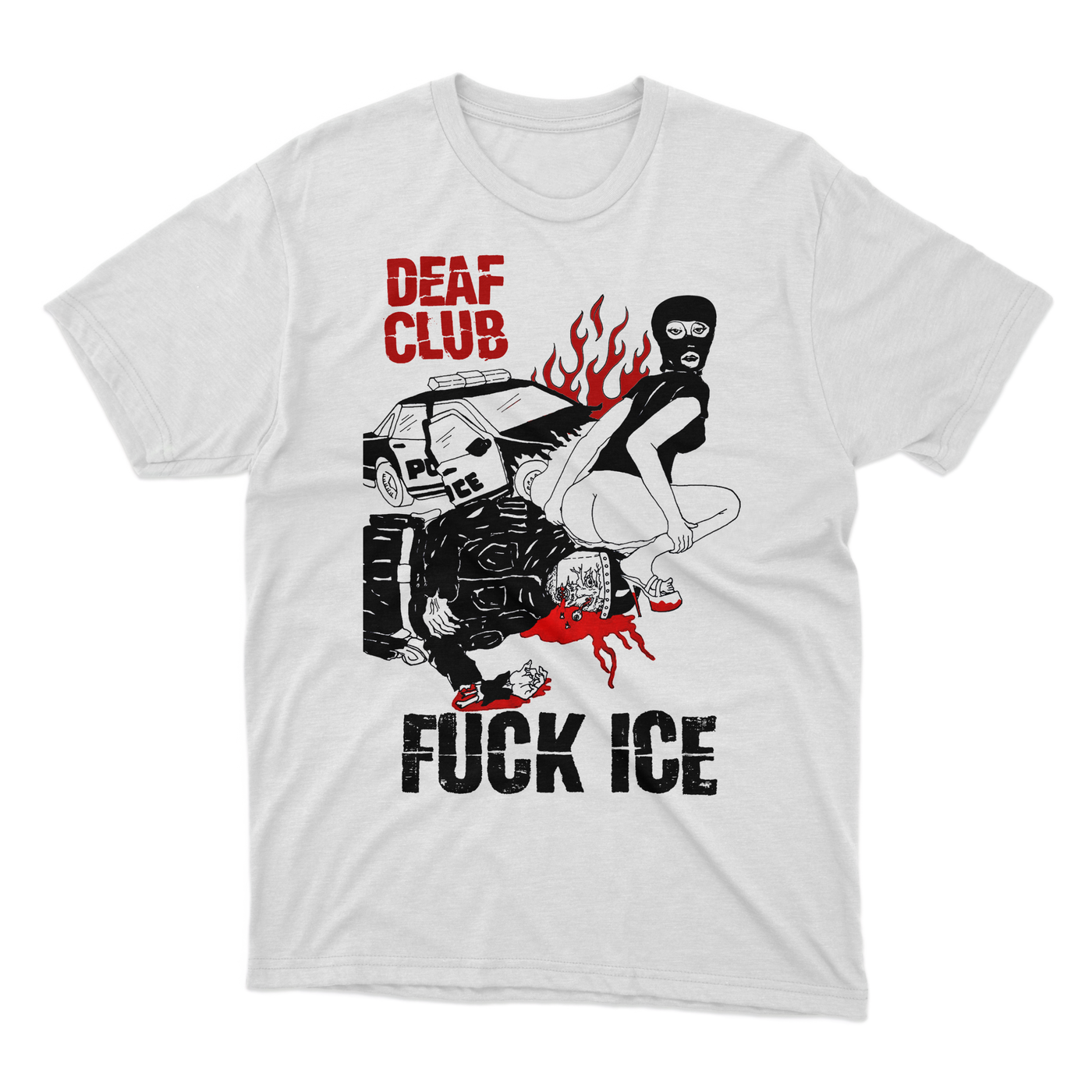 Deaf Club "Fuck ICE" White T-Shirt