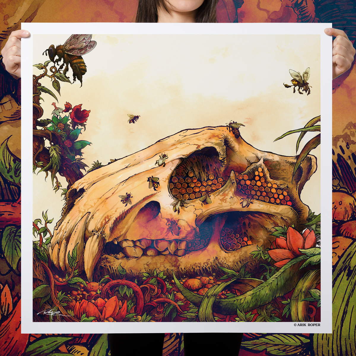 Arik Roper "Lion's Skull" Giclee Print