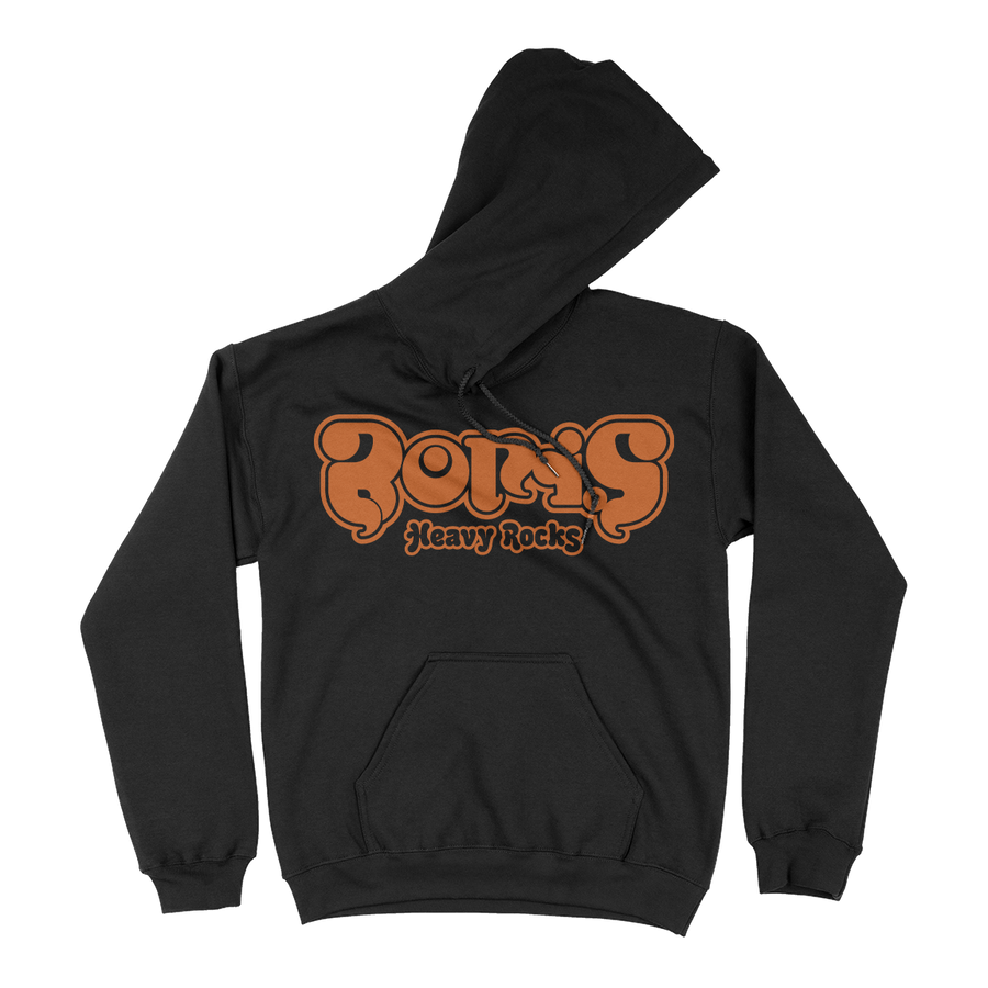 Boris "Heavy Rocks: Orange Logo” Black Hooded Sweatshirt