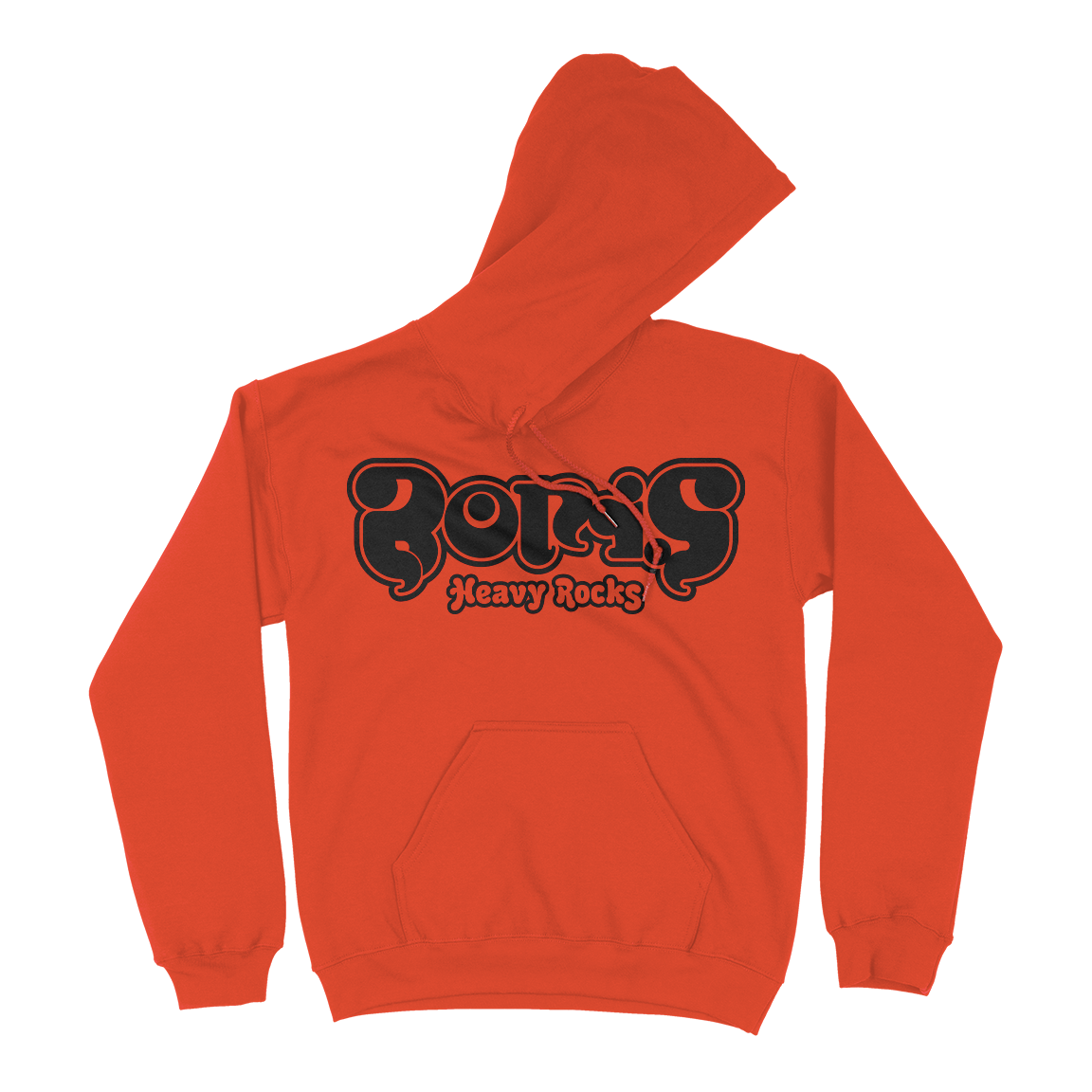 Boris "Heavy Rocks: Black Logo" Orange Hooded Sweatshirt