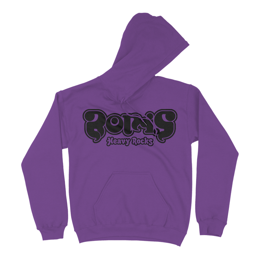 Boris "Heavy Rocks: Black Logo" Purple Hooded Sweatshirt