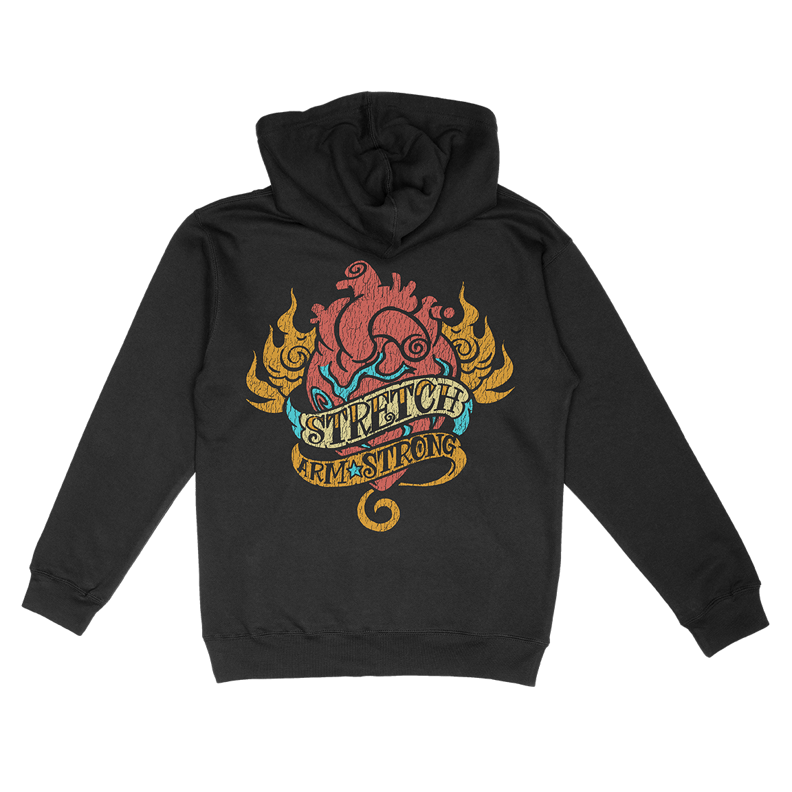 Stretch Arm Strong "Yesterday" Black Hooded Sweatshirt