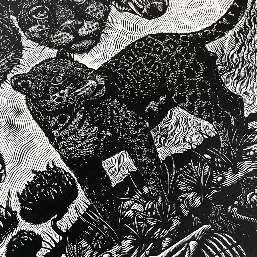 Mazatl "Panthera Onca" Linocut Print