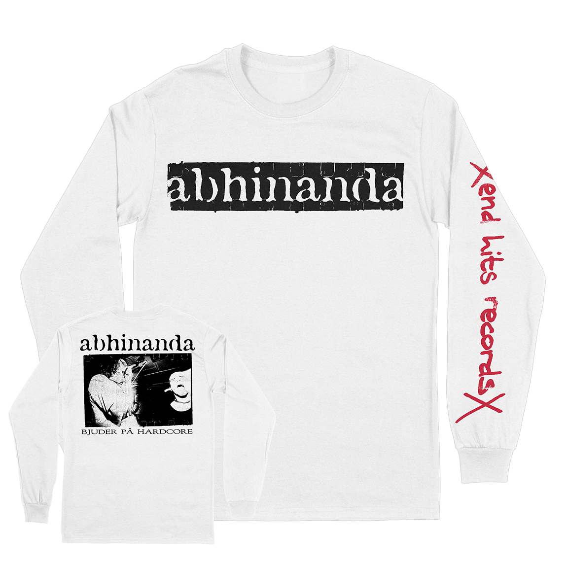 Abhinanda "Bjuder Pa Hardcore" White Longsleeve