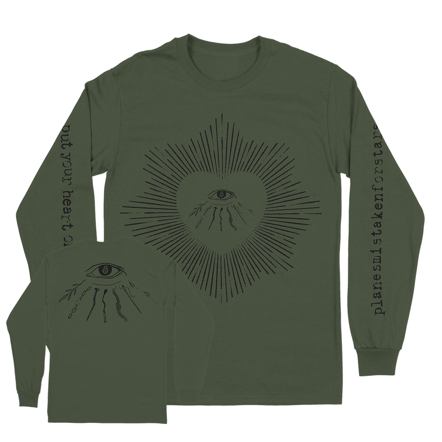 Planes Mistaken For Stars "Eye & Heart" Military Green Longsleeve