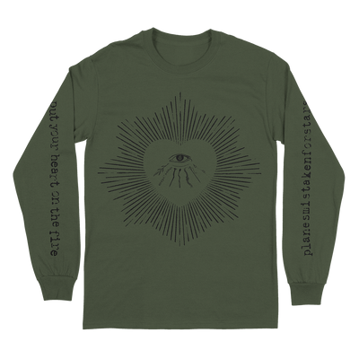 Planes Mistaken For Stars "Eye & Heart" Military Green Longsleeve