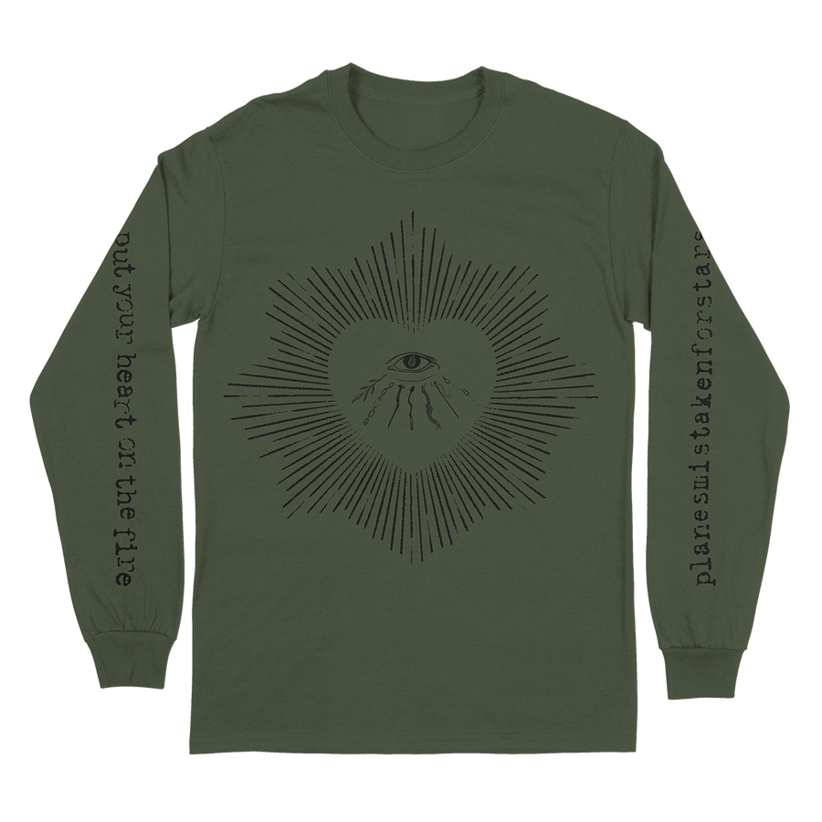 Planes Mistaken For Stars "Eye & Heart" Military Green Longsleeve