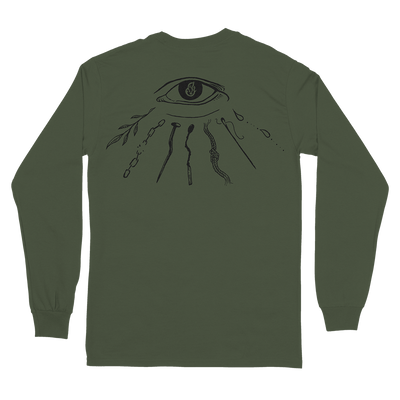 Planes Mistaken For Stars "Eye & Heart" Military Green Longsleeve